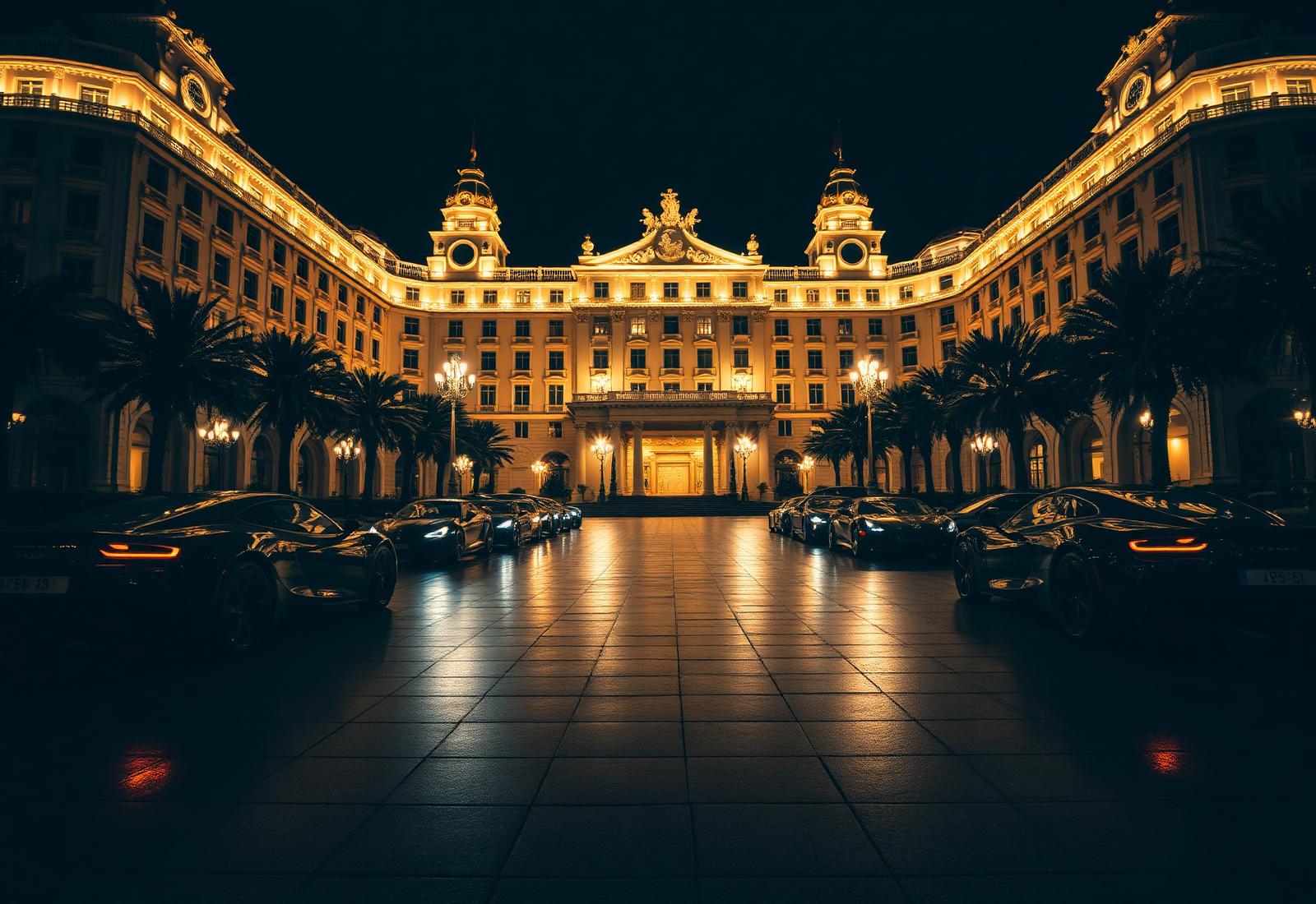Monte Carlo casino square at night